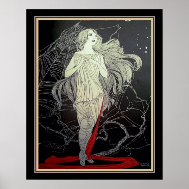 Art Déco "Girl & The Spider Web" 16 x 20 (Devant)