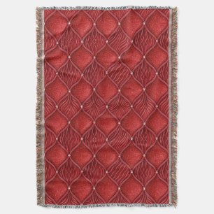 Art Deco Glam Red Valentines Pattern Throw Blanket