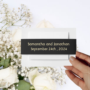 Art Deco Glam Vintage Wedding Invitation Belly Band