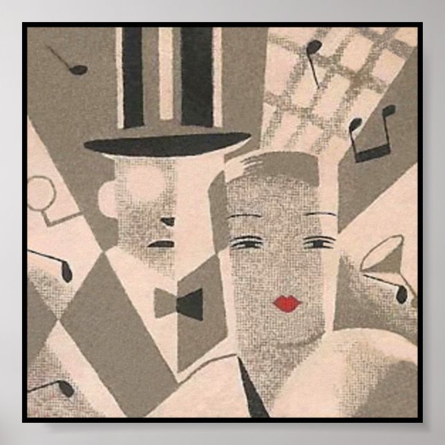 Art Deco Glamor Couple Vintage Japanese Poster (Front)