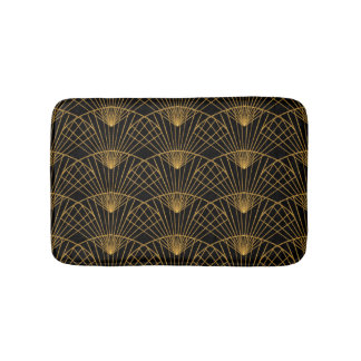 Art Deco Glamour: Golden Fan. Bath Mat