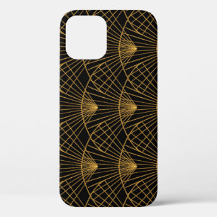 Art Deco Glamour: Golden Fan. iPhone 12 Case