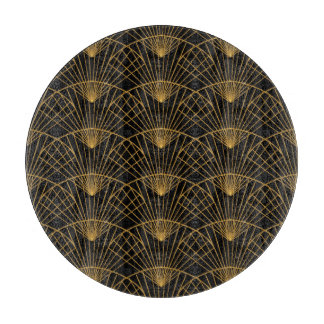 Art Deco Glamour: Golden Fan. Cutting Board