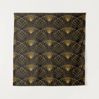Art Deco Glamour: Golden Fan.