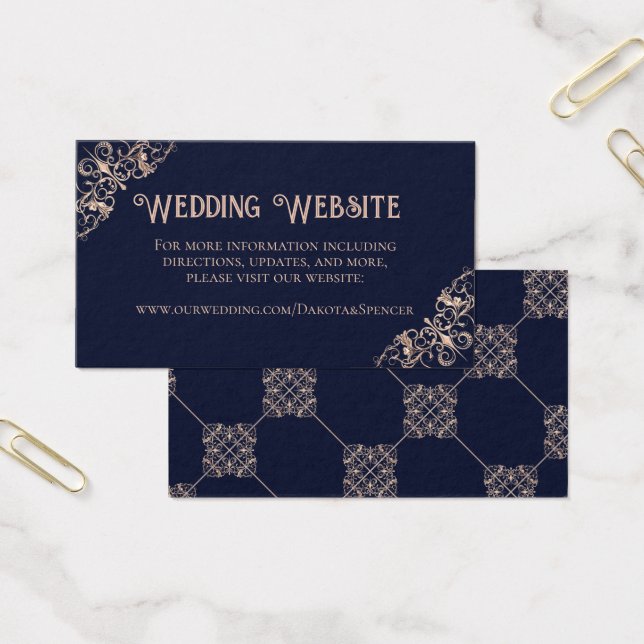 Art Deco Glamour | Navy Blue Blush Wedding Website (Office)