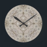 Art Deco Glamourous Great Gatsby Rhinestone Lace Round Clock<br><div class="desc">Art Deco Glamourous Great Gatsby Rhinestone Lace home accessories , retro lace art deco fashion accessories. great gatsby themed gifts for fashionista. Elegant great gatsby wedding favours and art deco wedding favour ideas. No embellishments have been added to design. Image is printed flat. It can be personalized with your name...</div>