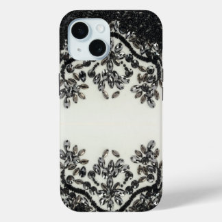 Art Deco Glamourous Vintage Fashion Black White F iPhone 15 Case