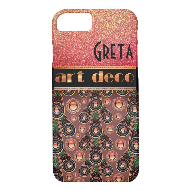Art deco glitter gold pink pattern Case-Mate iPhone case (Back)