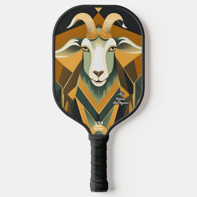 Art Deco Goat Pickleball Paddle (Front)