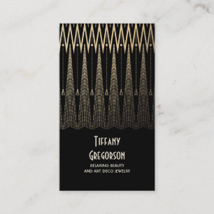 Art Deco Gold and Black Gatsby Vintage Chic Business Card