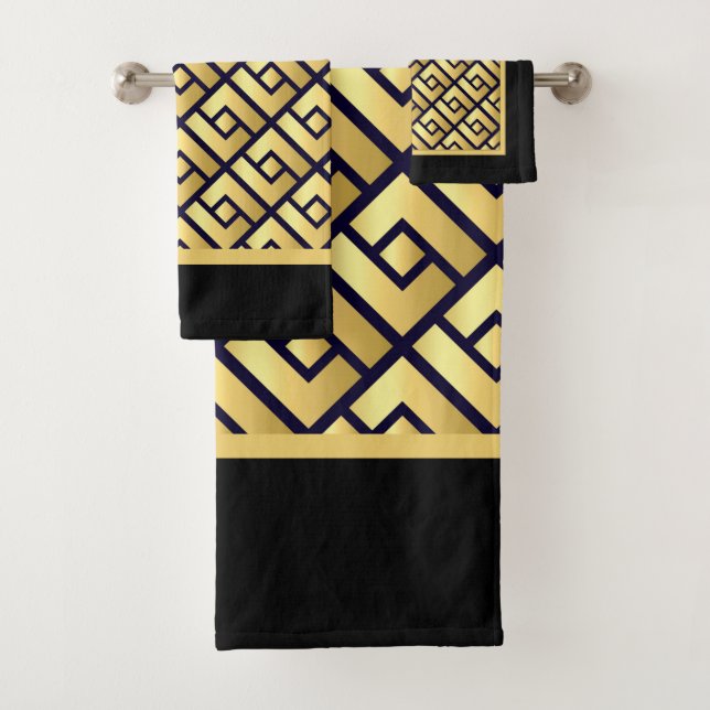 Art Deco Gold Bath Towel Set (Insitu)