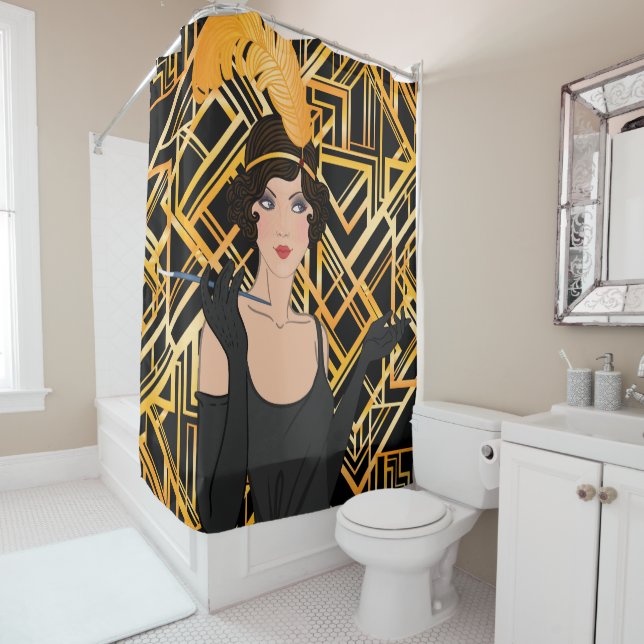 Art deco,gold,black,1920,Gatsby,chic,pattern,girly (In Situ)