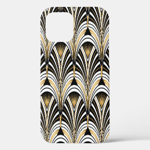 Art Deco Gold Black Elegance: Roaring Twenties iPhone 12 Case