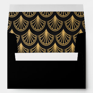 Art Deco Gold & Black Envelope