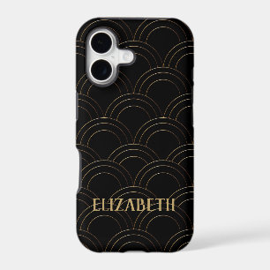Art Deco Gold Black Name Personalized