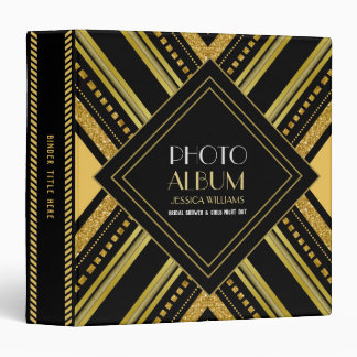 Art Déco Gold Black Photo Album Classeur