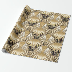 Art Deco gold black Wrapping Paper