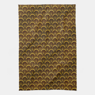 Art Deco Gold Fan Pattern Kitchen Towel