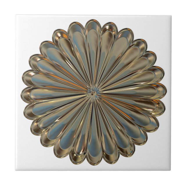 Art deco gold fan shell design tile (Front)
