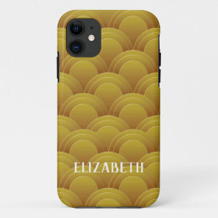 Art Deco Gold Name Personalized Custom iPhone 11 Case