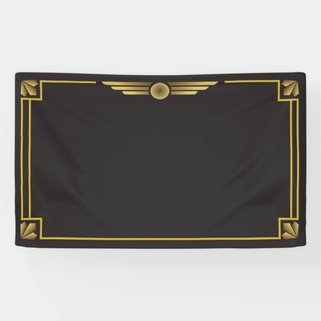 Art deco gold on black backdrop banner (Horizontal)