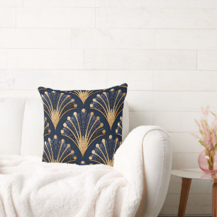 Art Deco Gold Pattern Throw Pillow