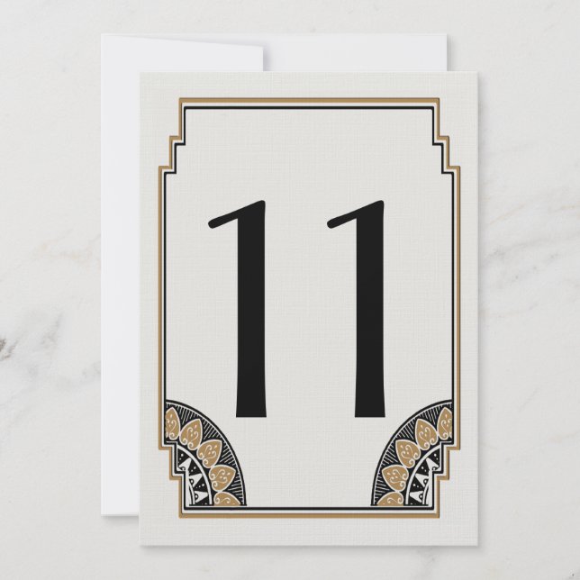 Art Deco Gold Posh Table Number 11 (Front)