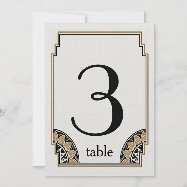 Art Deco Gold Posh Table Number 3 (Back)