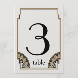 Art Deco Gold Posh Table Number 3