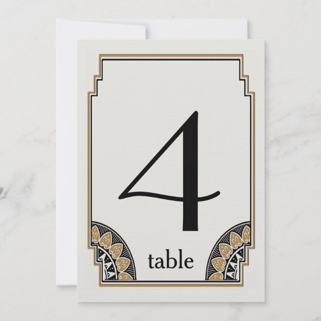 Art Deco Gold Posh Table Number 4 (Back)