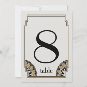 Art Deco Gold Posh Table Number 8