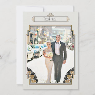 Art Deco Gold Posh Thank You Card