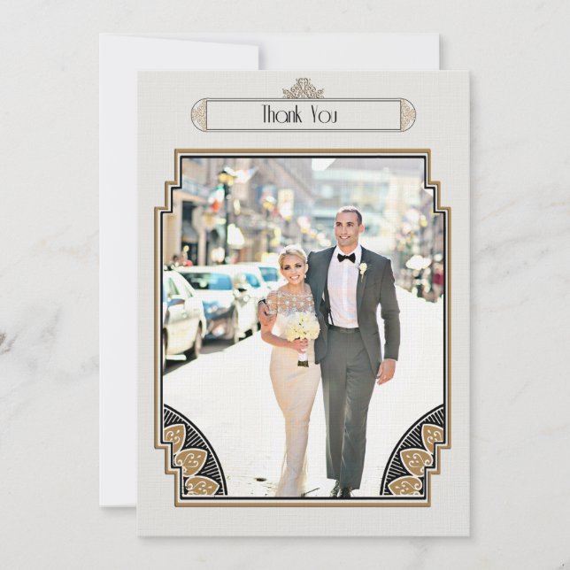 Art Deco Gold Posh Thank You Card (Front)