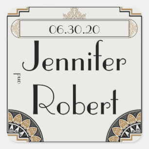 Art Deco Gold Posh Wedding Envelope Seal