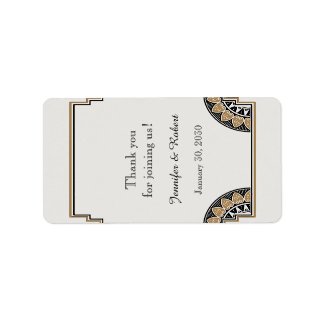 Art Deco Gold Posh Wedding Lip Balm Label (Front)
