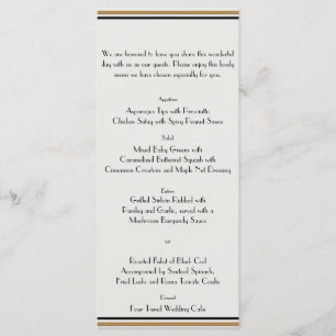 Art Deco Gold Posh Wedding Menu