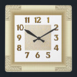 Art Deco Gold Square Wall Clock<br><div class="desc">Great clock design. You will love it like others. Be free to use this design for other product you like or to customize and add your text. Follow me for more. Thank you. Have a nice day.</div>