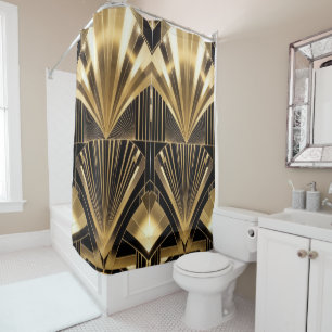 Art Deco Gold Sunburst Black Gold Geometric Luxury