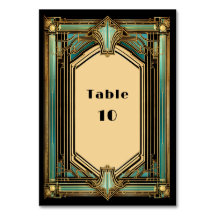 Art Deco Gold Turquoise Black Wedding