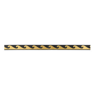 Art Deco Gold Waves Satin Ribbon