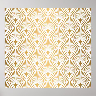 Art Deco: Gold-White Elegance. Poster