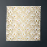 Art Deco: Gold-White Elegance. Tapestry<br><div class="desc">Art Deco Pattern. Seamless white and gold background. Metallic shells or scales lace ornament. Minimalistic geometric design. Vintage lines. 1920-30s motifs. Luxury vintage wedding decoration Roaring 20s Art: Metallic Shells and Geometric decor. Art Deco Elegance: Metallic Shells and Vintage Lines. pattern, deco, gold, geometric, seamless, background, texture, steampunk, fan, leaves,...</div>