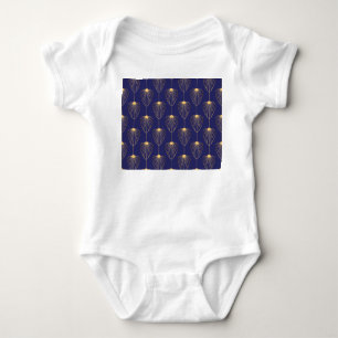 Art Deco golden floral: elegant. Baby Bodysuit