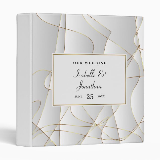 Art Deco Golden Lines  Binder (Front/Spine)