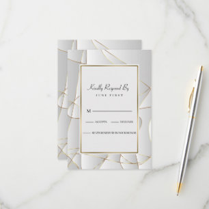 Art Deco Golden Lines  RSVP Card