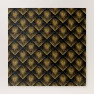 Art Deco: Golden Squares, Corner Wallpaper. Jigsaw Puzzle