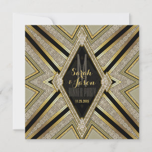 Art Déco Goldy Diamonds Diner fêtes Invitations