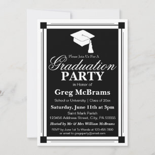 Art Deco Graduation Party Invitation