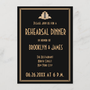Art Déco Grand Gatsby Mariage Invitations de répét