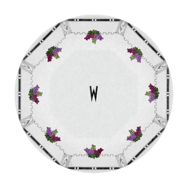 Art Deco Grapes (Personalized) Charcuterie Board  (Front)